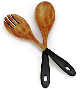 Ensemble de couverts à salade en bois de 10 pouces-Ustensiles de cuisine SERVEUR à SALADE EN BOIS LOT DE 2 KETCHENWAR UNIQUE FAIT À LA MAIN - Product Image 1