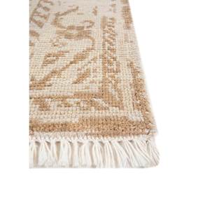 พรมขนสัตว์ถักมือ Erbe สีเบจ-น้ำตาล ลายเหรียญรูปสี่เหลี่ยมผืนผ้า สำหรับบ้าน ห้องโถงทางเข้า ห้องนั่งเล่น-AKWL-1812 - Product Image 4