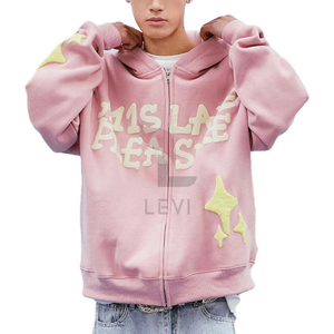 Basicscotton Blended Custom Puff Printing Men Hoodies Alta calidad Manga larga Invierno Suave Moda Cálida Sudadera con capucha - Product Image 2