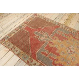 Tapis vintage, tapis turc 4,3x8,9 pieds, tapis en laine rouge à motifs floraux - Product Image 4
