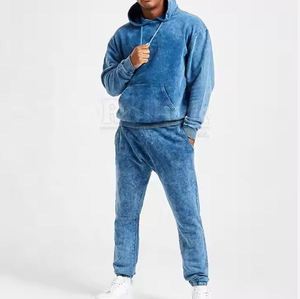 Fabricant de survêtement personnalisé délavé à l'acide survêtement unisexe survêtement hommes femmes lavé à capuche Cargo Joggers 2 pièces ensembles - Product Image 6