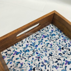 ถาดเสิร์ฟไม้อะคาเซียทำด้วยมือถาดไม้ตกแต่งบ้านขนาดใหญ่ถาดไม้ใส่อาหารเรียกน้ำย่อยเป็นมิตรกับสิ่งแวดล้อมถาดตกแต่งผลไม้ - Product Image 4