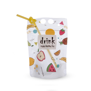 Bolsas de Bebidas Transparentes Personalizadas con Cierre, Bolsa Reutilizable para Bebidas con Pajita, Bolsa de Plástico para Jugos <span class=keywords><strong>Capri</strong></span> <span class=keywords><strong>Sun</strong></span> - Product Image 4