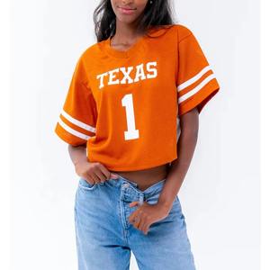 Jersey de fútbol americano de secado rápido para mujer, diseño recortado de gran tamaño, estampado por sublimación transpirable, entrenamiento de manga corta - Product Image 3