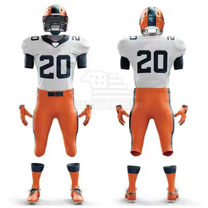 ชุดนักอเมริกันฟุตบอลพร้อมอุปกรณ์ป้องกันและเสื้อเจอร์ซีย์และกางเกงที่ปรับแต่งได้ - Product Image 1