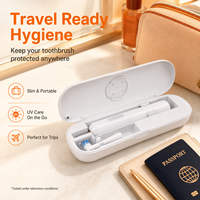 Boîte de stérilisation portable en plastique pour brosses à dents UV, taux de stérilisation de 99,9 %, chargement USB Type-C pour brosses à dents électriques