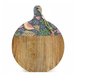 Acacia Wood Round <b>Shaped</b> Wooden Chopping Board Cutting Board Modern Look Chopping Board For Vegetables & Fruits - Product Image 6