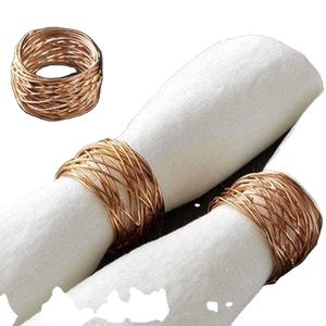 Vajilla real de lujo, servilletero de cobre dorado hecho a mano con diseño único, Metal moderno de alta calidad para bodas y uso doméstico - Product Image 1