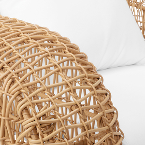 Fauteuil lounge Balio en rotin naturel tissé à la main, design moderne, écologique, structure en teck durable, rembourrage en mousse, fauteuil d'extérieur - Product Image 6
