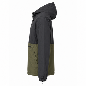 Custom <b>Men's</b> <b>Half</b> <b>Zip</b> Windbreaker <b>Jacket</b> 100% Polyester Waterproof Hooded Pullover Streetwear Outdoor OEM ODM Private Label Bulk - Product Image 2