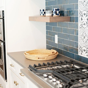 Bandeja de servicio de mimbre rústica hecha a mano fabricante de Vietnam bandeja de bambú comida cesta de frutas desayuno bandeja de servicio redonda con asas - Product Image 2