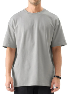 Camiseta extragrande de alta calidad para hombre, tejido de algodón pesado con estampado personalizado, estilo callejero con hombros caídos - Product Image 2