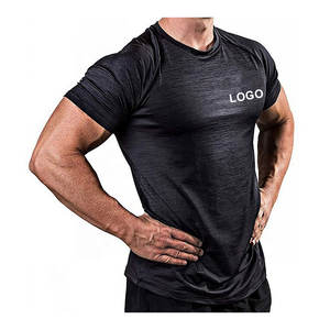 Stretch Fit Gym T Shirt Pour Hommes Fabriqué Avec Polyester Coton 180gsm À Manches Courtes Solide Pull Pour L'entraînement Ou Les Événements - Product Image 2