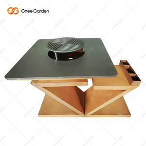Brasero rond moderne en acier Corten avec certification CE pour usage extérieur en jardin, design brasero, barbecue au charbon de bois - Product Image 1