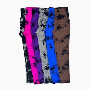 Mallas estampadas de muestra gratis para mujer mallas con tinte de corbata pantalones de yoga mallas para mujer - Product Image 2