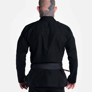 Kimono de Jiu-Jitsu noir extensible en coton épais, uniforme d'arts martiaux, coutures renforcées, ensembles de vêtements d'entraînement pour unisexe - Product Image 3