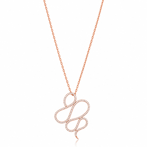 Collier pendentif unique pour femme en forme de serpent, pierre en zircon, fabrication artisanale turque, argent sterling 925, cadeau de mariage - Product Image 3