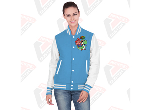Hot Selling women's Casual Street Wear Canvas Varsity <b>Jacket</b> with Stand Collar Customized Printing Breathable Windproof - Product Image 3