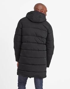 Chaqueta de invierno de Color negro con protección contra la lluvia ligera de Material de algodón 100%, chaqueta acolchada larga con dos cremalleras para hombre - Product Image 6