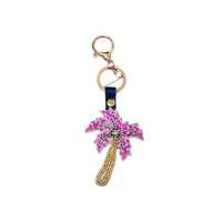 Nouveaux pendentifs brodés style bohème, bijoux perlés faits à la main, breloques palmiers colorés pour sacs/clés, pour femmes et enfants
