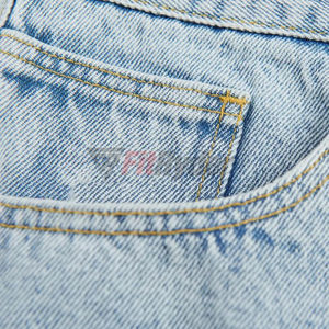 Short en denim de coton lavé foncé personnalisé pour hommes, tarif de gros de mode streetwear vintage avec service OEM - Product Image 6