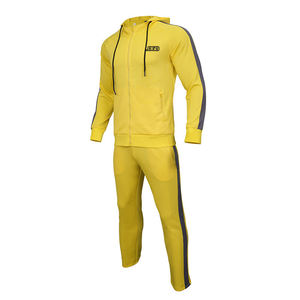 Mode ajusté imprimé équipe noir Gym survêtement pour hommes vêtements de Sport sweatwear deux pièces blanc Sport survêtement hommes - Product Image 6