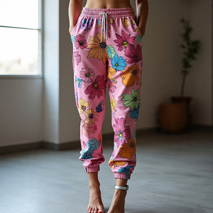 Sublimation Sweat Pants Women's Causal <b>High</b> <b>Waist</b> Fitness Sports Lightweight Slim Fit Jogger <b>Trouser</b> Pants Ladies - Product Image 2