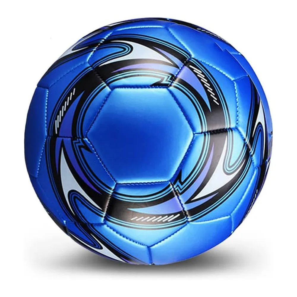 Warna biru penjualan terbaik Logo sendiri cetak sepak bola ukuran 5 luar ruangan bermain latihan sepak bola bola
