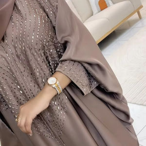 Elegante modesta mujer islámica tradicional musulmana ropa elegante bordado Abayas - Product Image 1