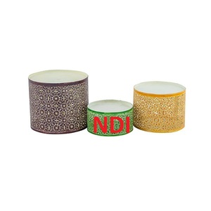Hammered Design Copper Plated Decorative Cup <b>Cake</b> <b>Server</b> Stand With Marble Top Set Of Three For Hotel Tableware Decoration Usage - Product Image 4