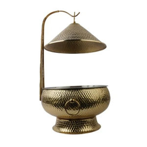 Elegant Round Stainless Steel <b>Chafing</b> <b>Dish</b> <b>Buffet</b> <b>Set</b> With Gold Silver Finish Food Warmer For Hotel Restaurant & Catering - Product Image 2