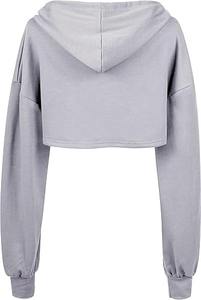 เสื้อครอปแขนยาวสำหรับผู้หญิงเสื้อครอปแบบมีฮู้ดเสื้อสเวตเชิ้ตแนวฮิปฮอปแนวพังก์แนวสวยงามผ้าสุดเซ็กซี่สำหรับเต้น - Product Image 4