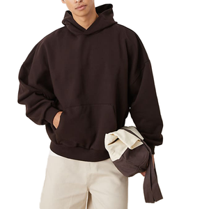 Sweat à capuche en molleton tricoté polyester/coton Ville Sports, de haute qualité, épais, style basique oversize, décontracté - Product Image 4