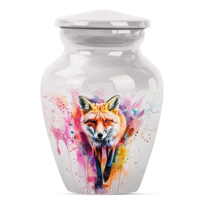 Urnes funéraires écologiques et durables de style européen et américain de 3 pouces, motif renard vibrant, pour hommes - Petite urne à cendres, lot de 1 - Product Image 3
