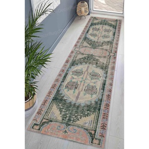 Tapis imprimé au design Kilim discret, tapis turc bohème antidérapant, tapis gobelin - Product Image 4