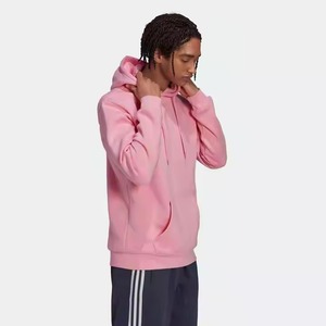 Coupe régulière poids lourd 70% coton 30% polyester recyclé polaire Essentials trèfle sécurité rose hommes pull à capuche - Product Image 5