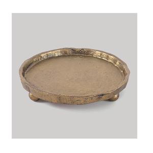 Plateau porte-bougie vintage en fonte, style rustique, en laiton rond, pour petites bougies pilier, décoration de table de ferme - Product Image 1