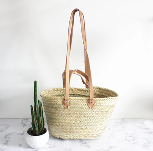 Tendances actuelles : EN STOCK ! Panier en paille marocain à double poignée - Product Image 1