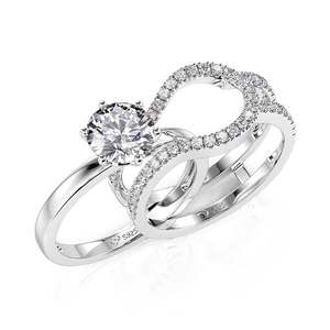 ชุดแหวนหมั้นแบบเปลี่ยนได้ Jeulia Classic - แหวนเงินแท้ทรงกลม ดีไซน์หรูหรา - Product Image 1