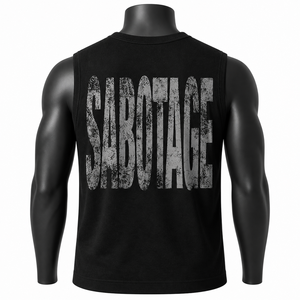 Camiseta sin mangas negra personalizada al por mayor para hombre, con estampado gráfico, de algodón, estilo urbano, para gimnasio, tipo chaleco muscular - Product Image 2