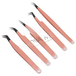 Juego de pinzas de extensión y elevación de pestañas Pinzas de pestañas diseño ergonómico pinzas de aislamiento curvas naturales al por mayor extensiones de pestañas - Product Image 4