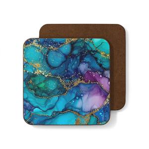 Dessous de verre en bois avec impression artistique, tapis de boisson de table en pierre décorative pour restaurants, utilisation de café, cadeaux d'entreprise, - Product Image 4
