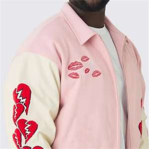 Veste brodée vintage d'automne au design personnalisé, style universitaire, fermeture éclair complète - Product Image 5