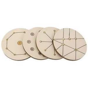 ชุดจานรองแก้วไม้และกระดูกทรงกลมรักษ์โลก พร้อมลายทองเหลือง ปรับแต่งสี/ขนาดได้ สำหรับใช้ในบ้าน โรงแรม ร้านอาหาร - Product Image 1