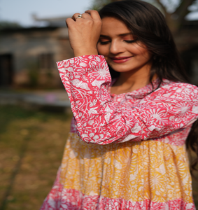 เดรสยาวพิมพ์ลายทั้งตัว ผ้าทอเป็นมิตรกับสิ่งแวดล้อม ซักได้ สำหรับผู้หญิง แขนยาว ดีไซน์ทันสมัย เอวทรงเอ็มไพร์ มีกระเป๋า - Product Image 6