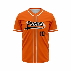 Jersey de Béisbol Personalizado con su Propio Diseño, Impresión por Transferencia de Calor, Cosido, Transpirable, de Secado Rápido, 100% Poliéster, Cuello Alto - Product Image 2