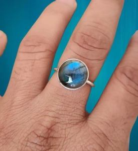 Anillo de diseño hecho a mano, precio de fábrica, joyería, anillo de labradorita natural, piedra preciosa de Fuego Azul, uso para todos los días - Product Image 1