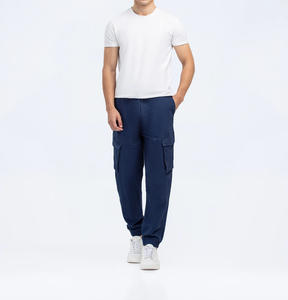 Pantalones Deportivos de Lona Desgastada al por Mayor, Estilo Holgado y Recto, 100% Algodón, Joggers con Logotipo Personalizado, Estilo Urbano, Transpirables para Hombre - Product Image 1