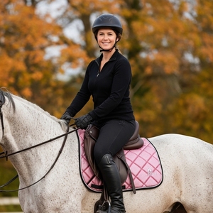 Ensemble d'équitation professionnel 3 pièces correspondant tapis de selle équestre cheval mouche bonnet paillettes brossage bottes pour sauter - Product Image 6