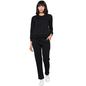 ชุดวอร์มผู้หญิงคอกลมแขนยาวกางเกงขายาวทรงดินสอมีกระเป๋าชุดวอร์มสองชิ้นสำหรับฤดูหนาว - Product Image 1